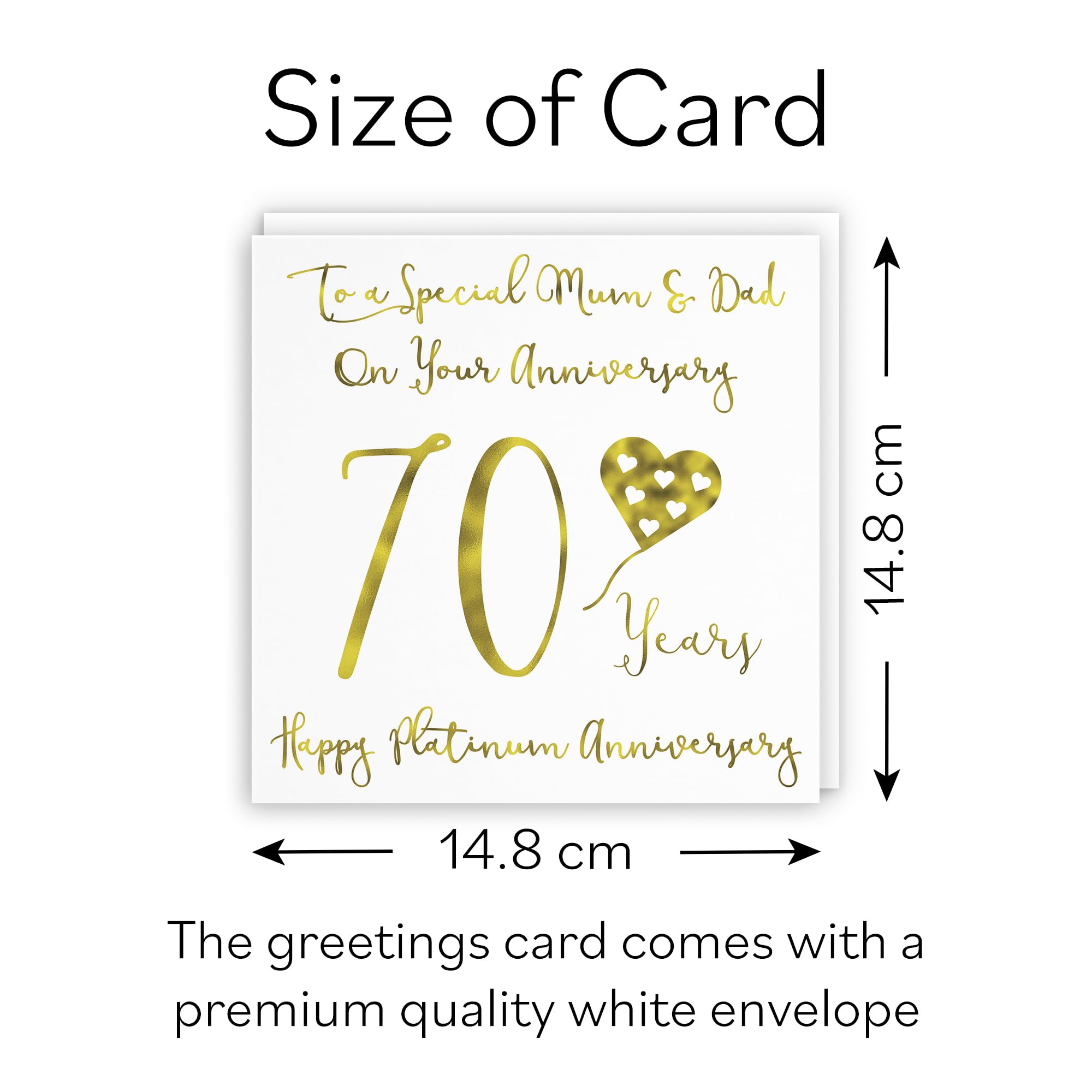 Hunts England, Mum And Dad, Parents 70th Anniversary Card, To A Special Mum & Dad On Your Anniversary, 70 Years - Image 4