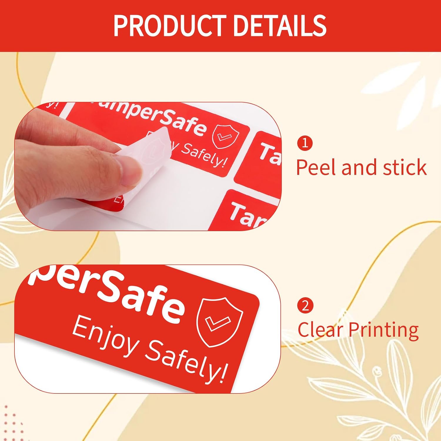 800pcs Tamper Safe Delivery Stickers 1x3in Self-Adhesive