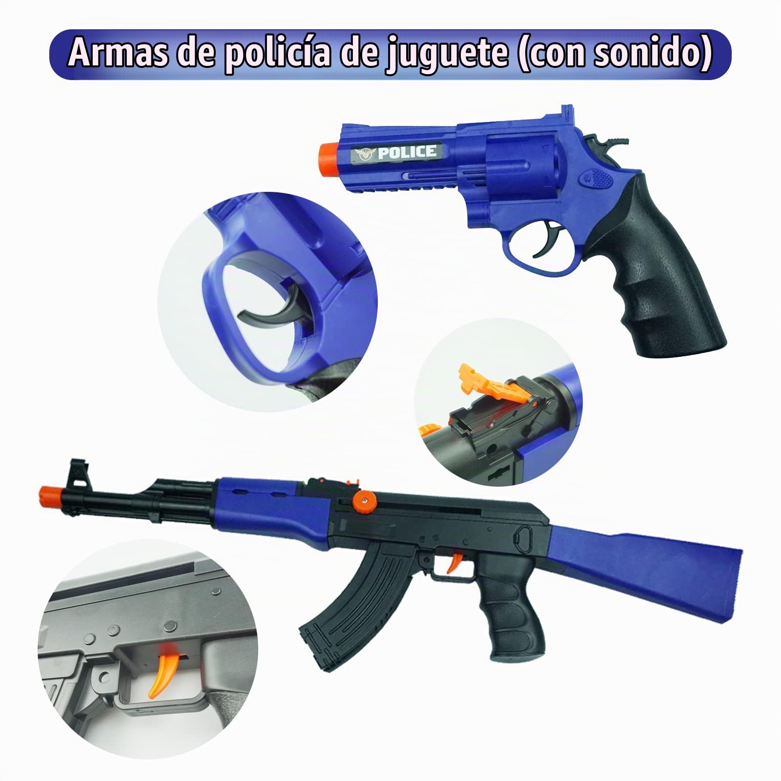 RedCrab Disfraz de Policía para Niño con 12 Accesorios: Equipo, Chaleco, Sombrero, Juguetes, Esposas, Walkie Talkie, Insignia, Cinturón - para Halloween 3-10 Años