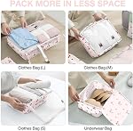 Packing Cubes for Travel, Packing Cubes with Shoe, Cosmetics, Clothing,and Accessories Bags, Travel Cubes for Packing Suitcase Organizer for Women Men, Cherry, Large