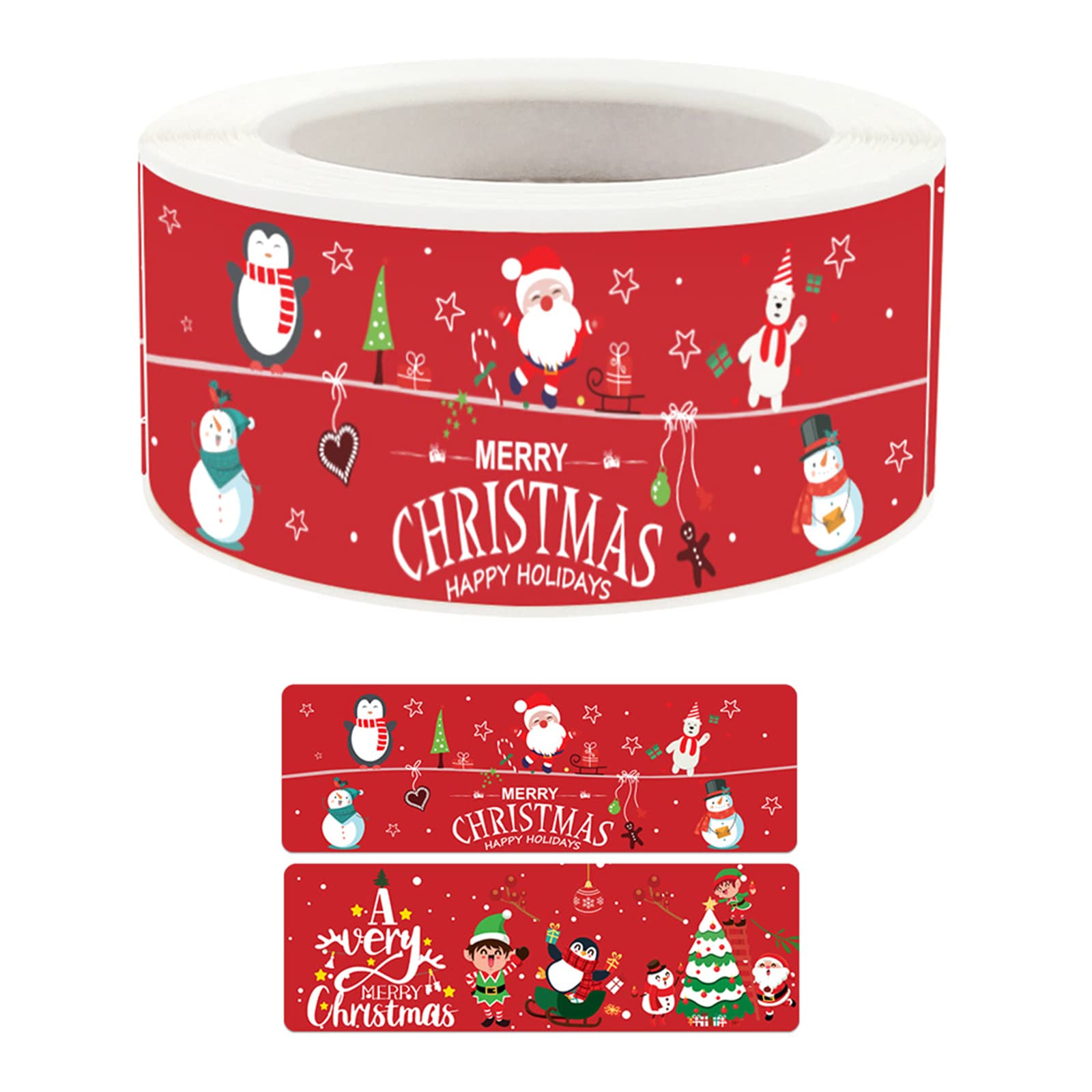 Buxuaaaa 120 Pieces Merry Christmas Stickers Santa Snowman Christmas Trees Stickers Decorative Sealing Sealing