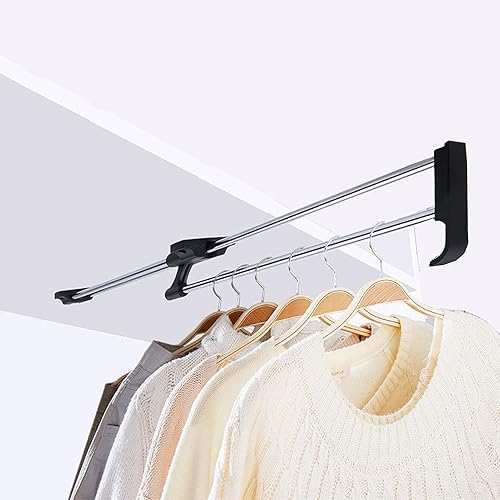 Miniatura 6 de Toallero retráctil resistente para armario, barra extraíble para ropa, riel extensibleorganizador de almacenamiento (tamaño  9.8 in9.8 pulgadas)