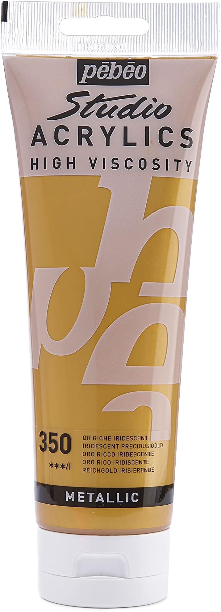 Studio Acrylics High Viscosity, Fine Acrylic, 250 ml - Iridescent Rich Gold, 8.45 Fl Oz (Pack of 1), (169-350)