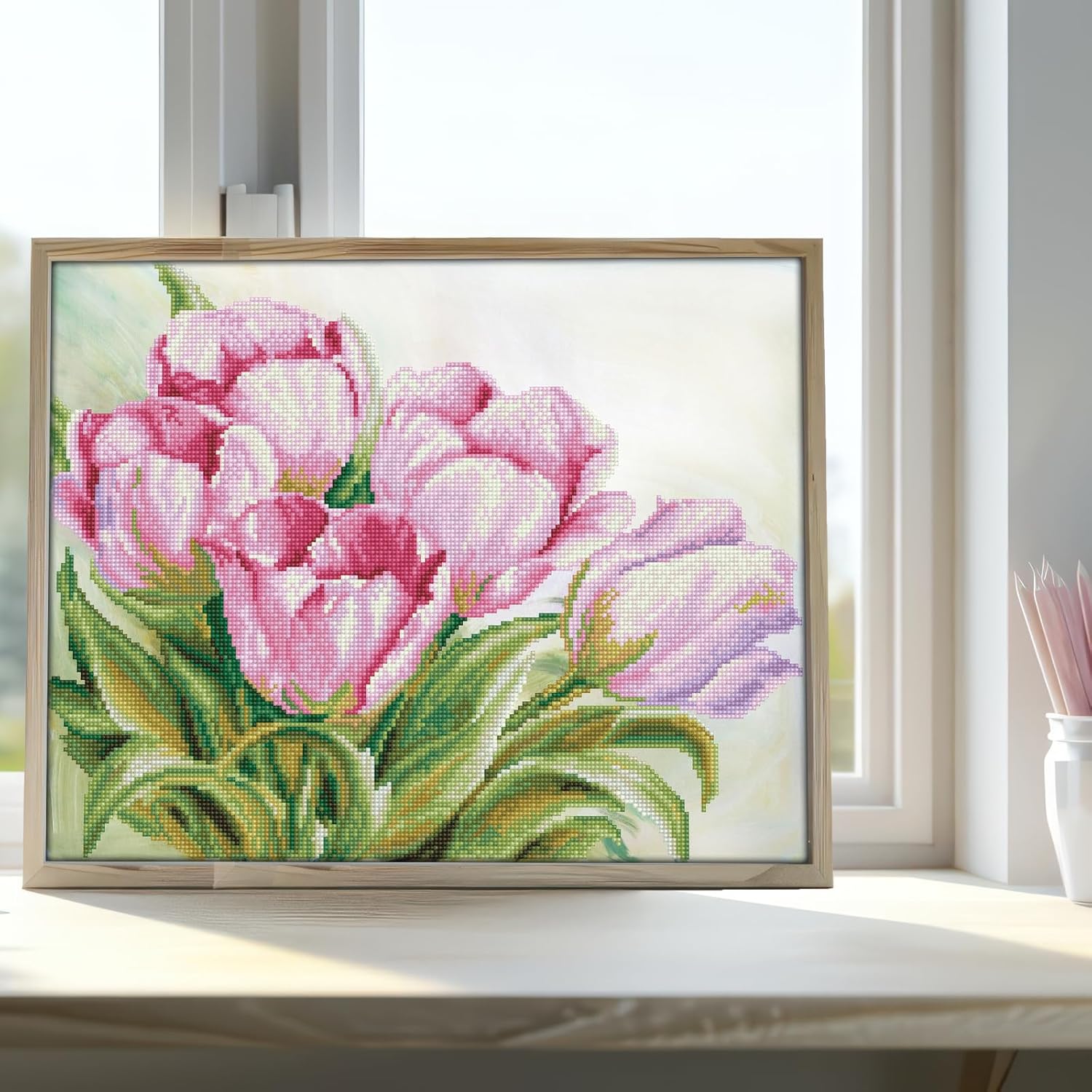 DIAMOND DOTZ Tulip Swathe Diamond Painting Kits for Adults - Diamond Art Kits a Relaxing Creative Craft Kit with Dotz Gems 16x20