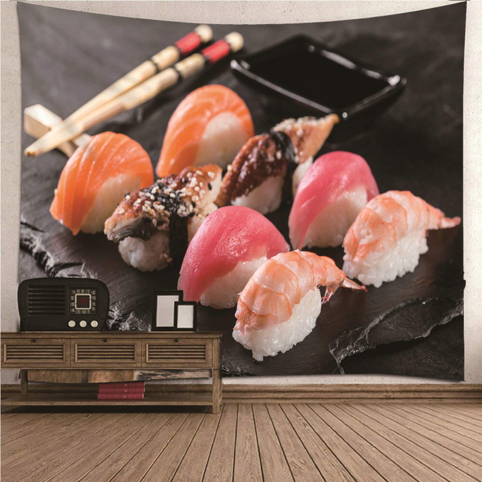 CEVAN Tapestry Cheap Wall Tapestry Nature For Bedroom Seafood Sushi Tapestry For Young Men Tapestry Nature Wall Hanging wall hanging fabric Colorful 150x130cm