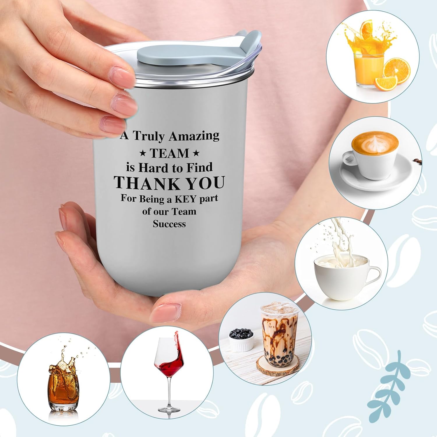 10 Pcs Team Thank You Gifts for Employee, Double Walled Stainless Steel Coffee Mug Appreciation Inspirational Gifts Bulk for Staff Teammate Coworkers Teacher (Victor,Neutral) - Image 6