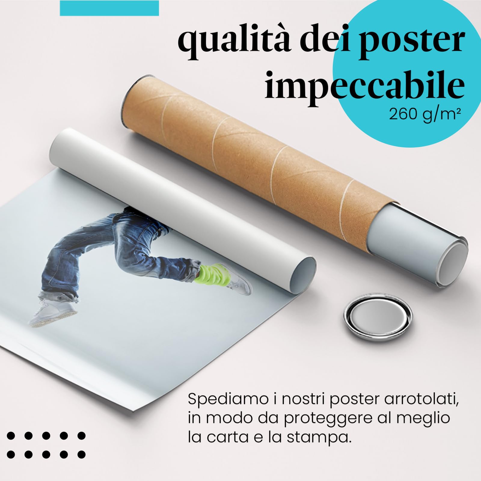 Postereck - 3411 - Hip hop, danza, musica, donna, sport, salto - Decorazione da Parete, Stampa Artistica, Arredamento Interni, Stampa Fotografica - Tela - 100,0 cm x 75,0 cm