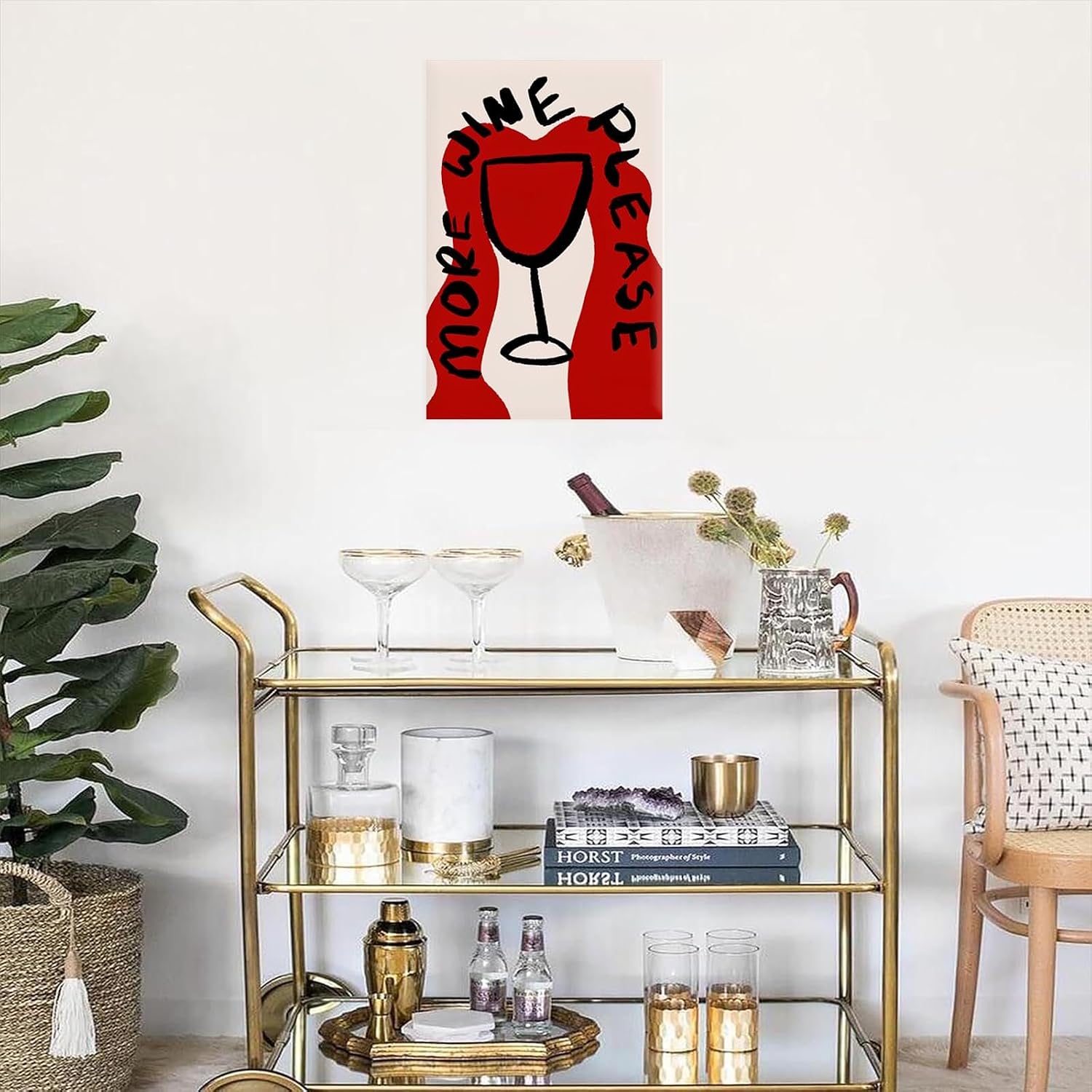 Funky Mnimalist Red And White Poster Trendy Wine Please Prints Painting Preppy Flowing Wine Glass Goblet Canvas Wall Art For Living Room Kitchen Bar And Party Wall Decor 8x10 in Framed