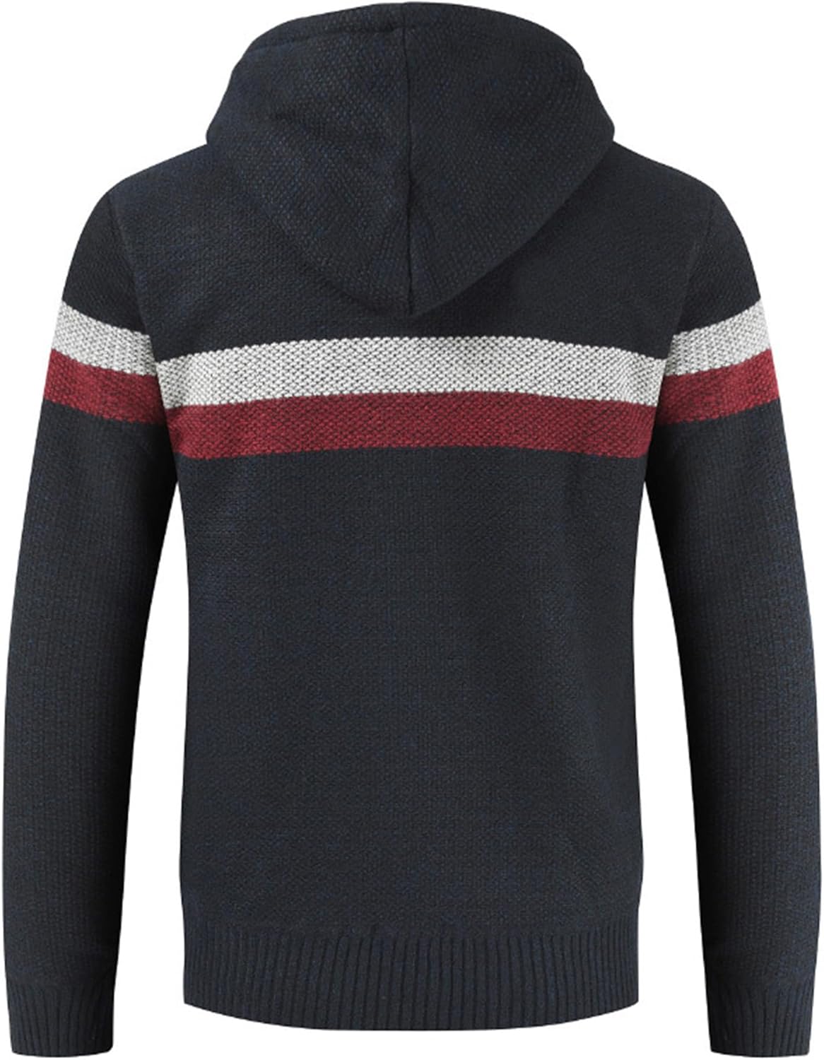 LLdress Mens Knit Cardigan Sweaters Sherpa Lined Full Zip Hoodie With Pockets - Image 2