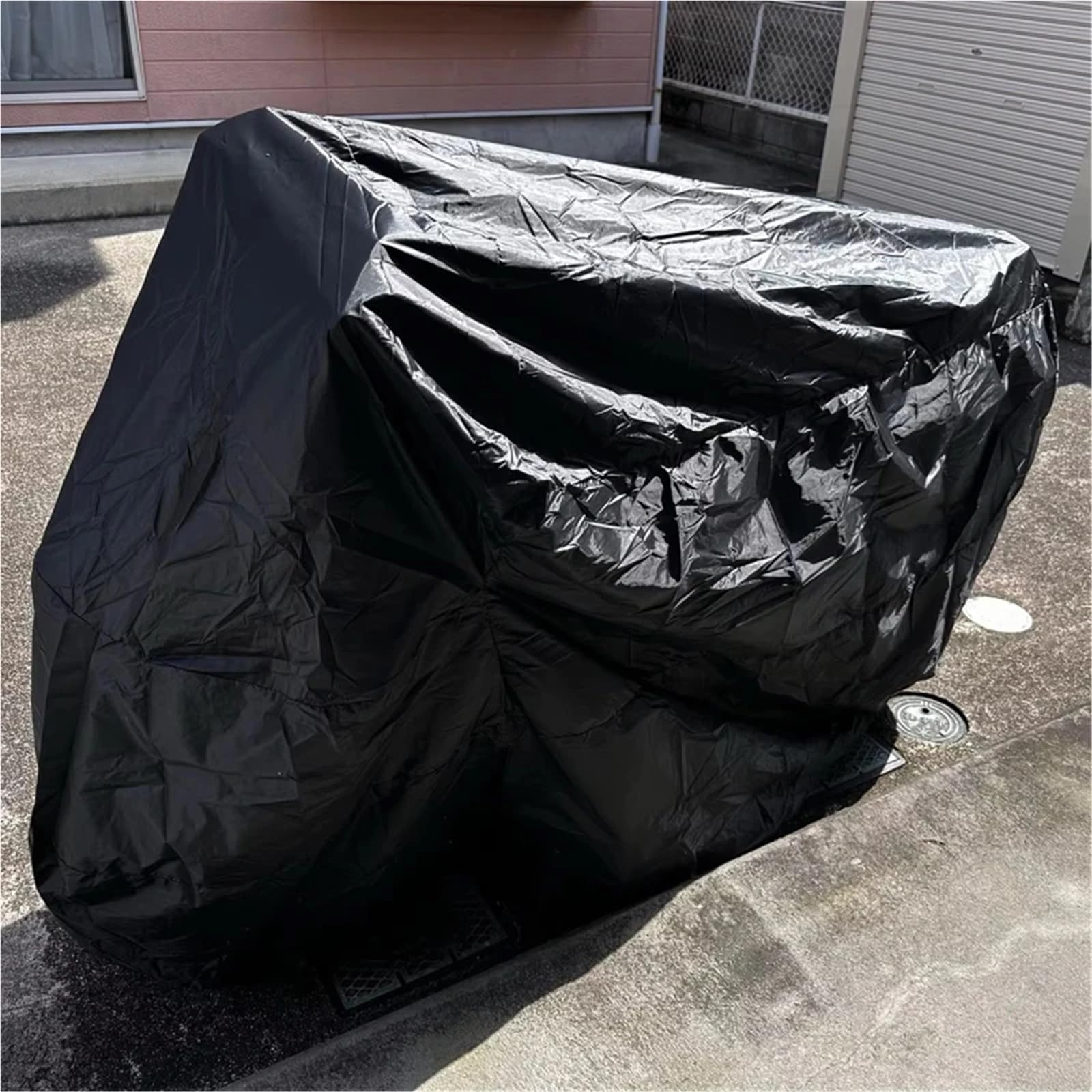 Housse de moto imperméable, anti-poussière, protection UV, toutes saisons, pour moto, scooter, pluie (tout argenté, taille 4XL pour 2300-2600 mm)
