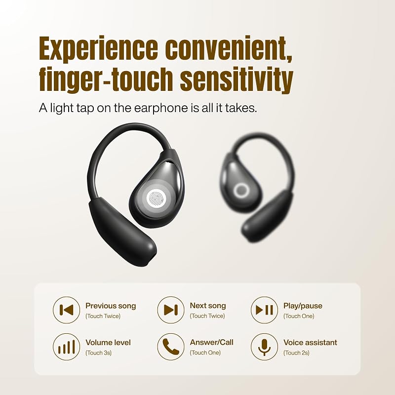 Over Ear Earbuds with Ear Hooks, Open Ear Bluetooth Workout Headphones image 3