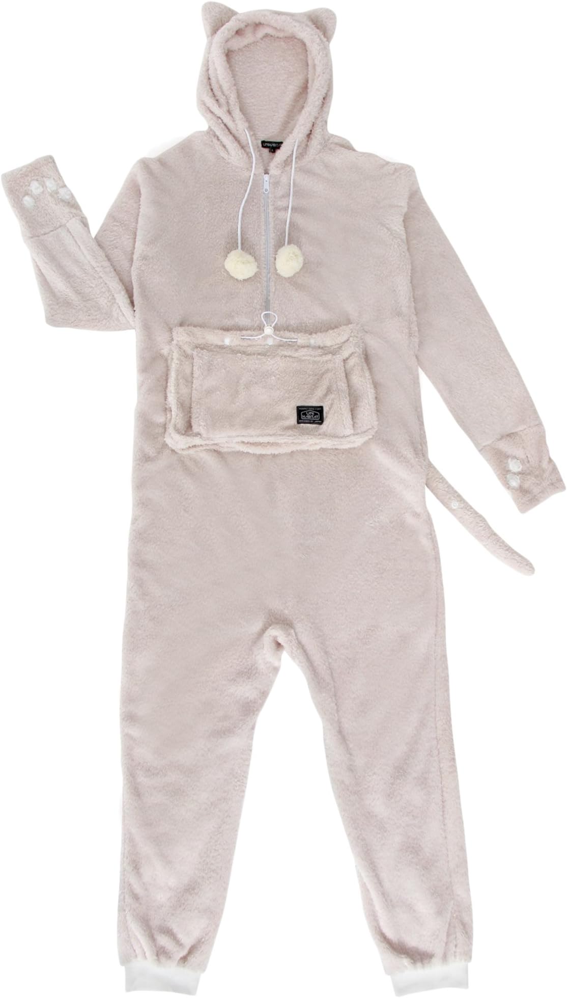 UNIHABITAT Meowgaroo Jumpsuit White Cat DAMENEKO [Japan Inport] (M, White)