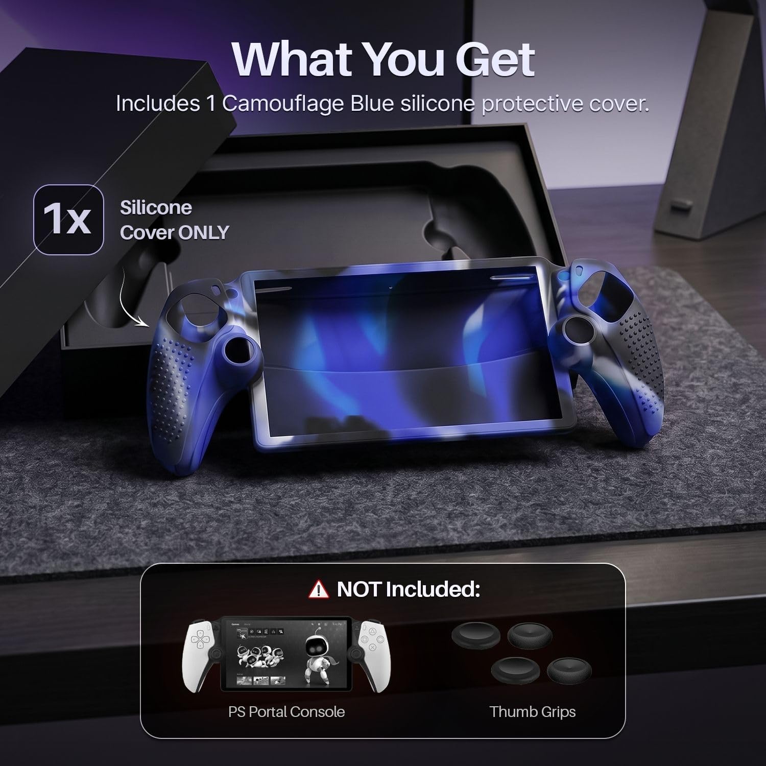 TNP Coque protectrice en Silicone pour PlayStation Portal - Protection Coque de Peau pour boîtier PS Portal avec antidérapant, Absorption des Chocs, Anti-Traces de Doigts, résistante aux