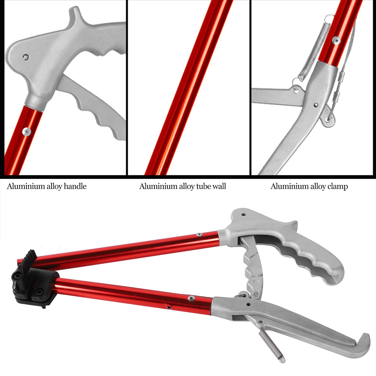 Outil de Préhension de Serpent de 70 Cm/27,56 Pouces, Pinces à Serpent en Alliage D'aluminium, Pince à Serpent Pliable, Pince à Reptiles, Attrape-Serpent Professionnel