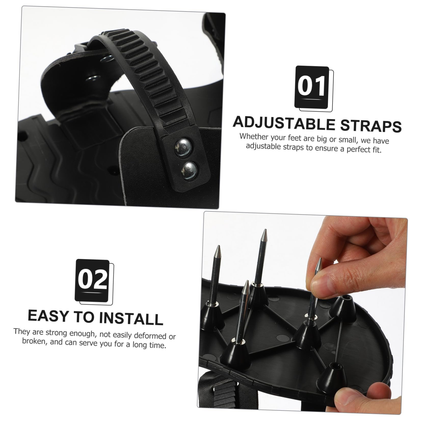 TOYANDONA Zapatos Aireadores de Césped Púas de PU y Correas Ajustables para Jardinería, Mejora la Salud del Césped en Jardines, Negro