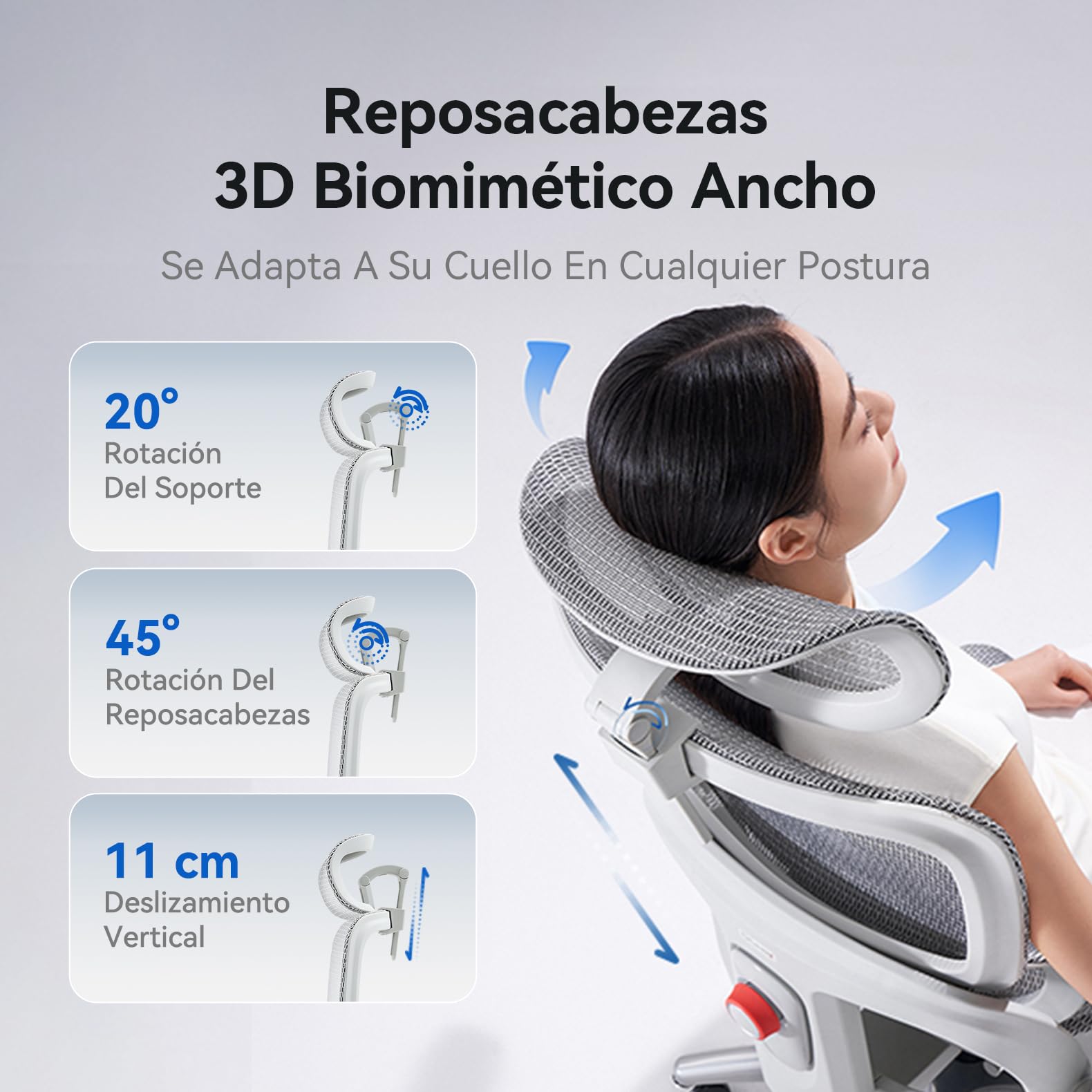 SIHOO B300 Pro Silla Ergonómica Oficina Soporte Lumbar Adaptativo, Blanco