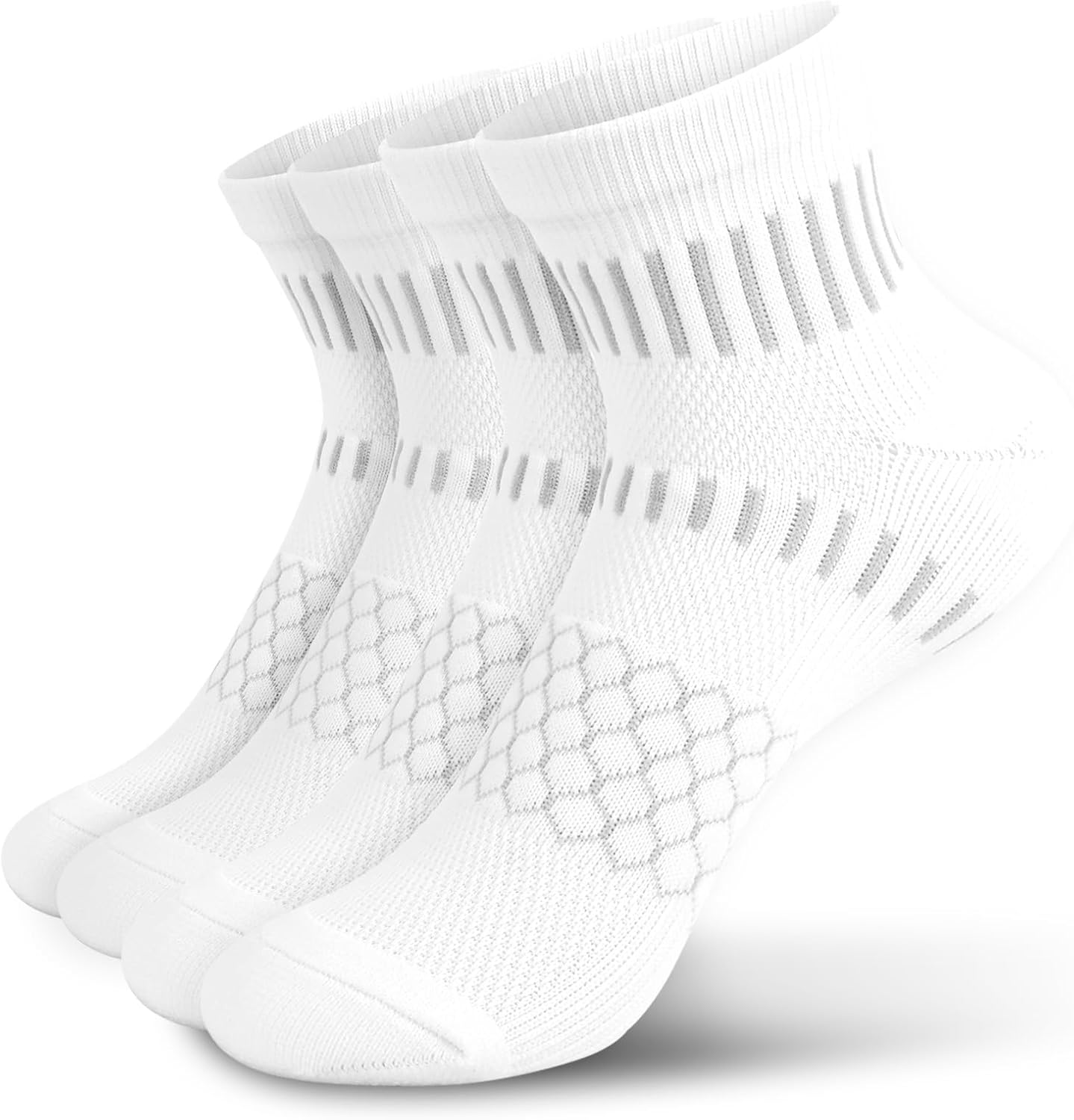 IRAMY Ankle Compression Socks for Men Women Cushioned Running Athletic Socks Plantar Fasciitis Relief 2/4/6 Pairs