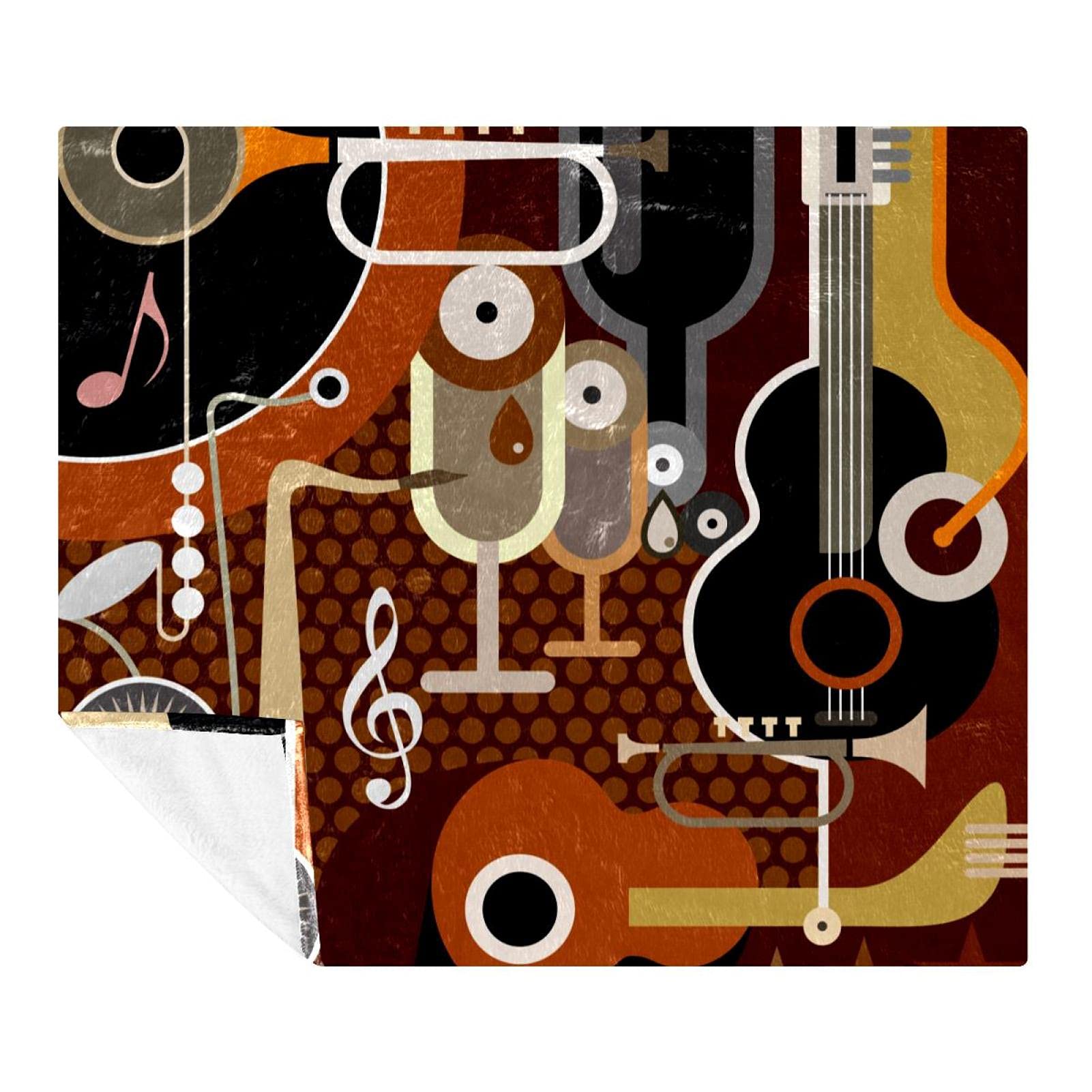 Plaid polaire musique léger contre le froid couverture douce lit sofa