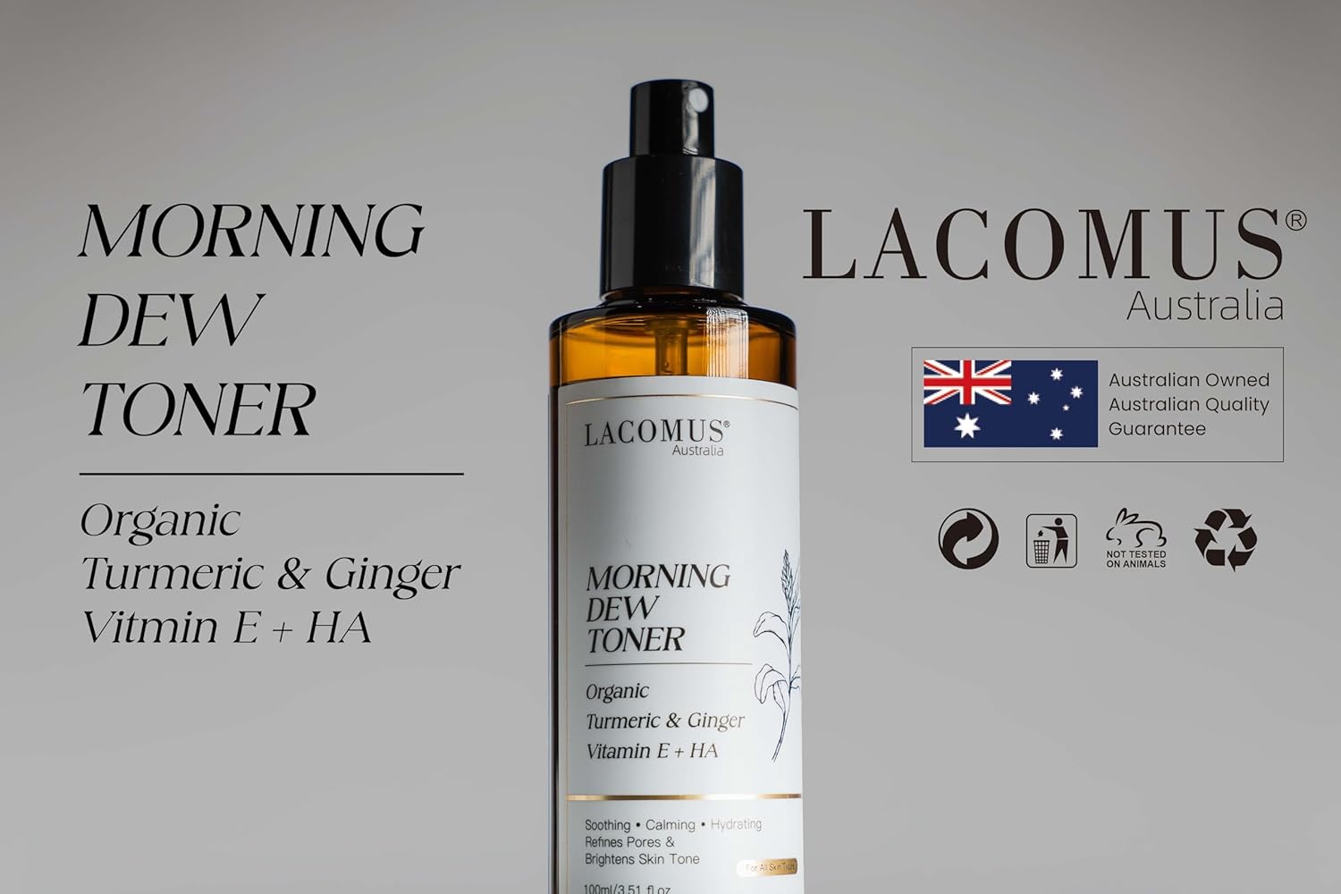 Morning Dew Organic Turmeric & Ginger Facial Toner, Infused with Vitamin E and Hyaluronic Acid, Hydrating Pore-Refining, Anti-Aging Formula for All Skin Types - Image 5