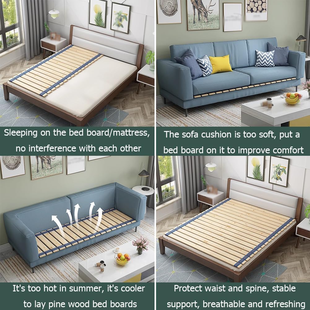 Japanese Tatami Mat Floor Bed, Solid Wood Futon Frame, Roll-Type Wood Slatted Bed,Breathable Floor Support Bed Frae,Floor Sleep Bedding,150 * 200cm/59.05 * 78.74in