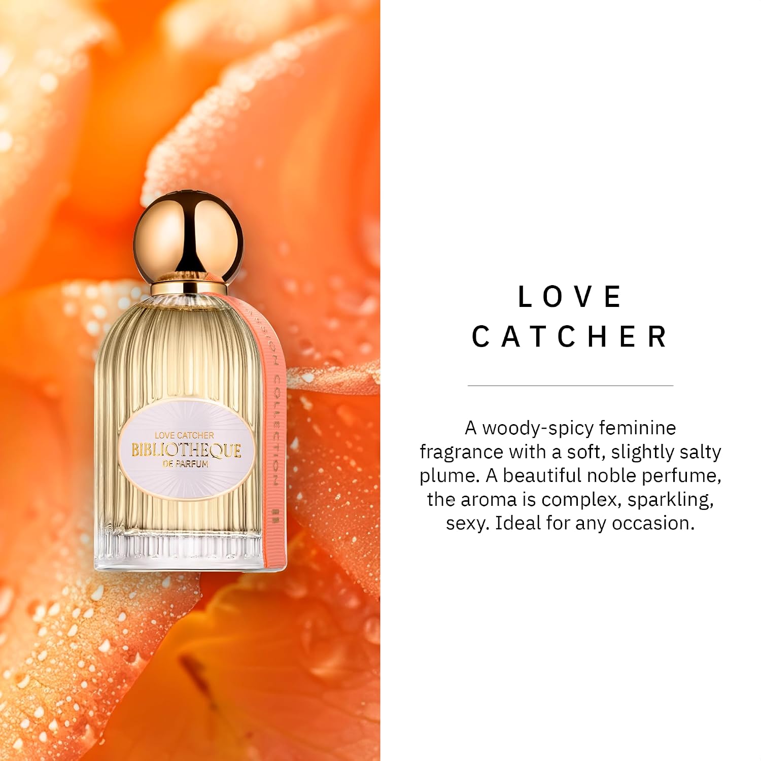 Bibliotheque de Parfum Love Catcher Eau de Parfum Spray - Fresh Citrus Perfume for Women - Long Lasting Fragrance with Notes of Magnolia, Tangerine, Pink Pepper, Bergamot & Musk - 3.4 Ounce