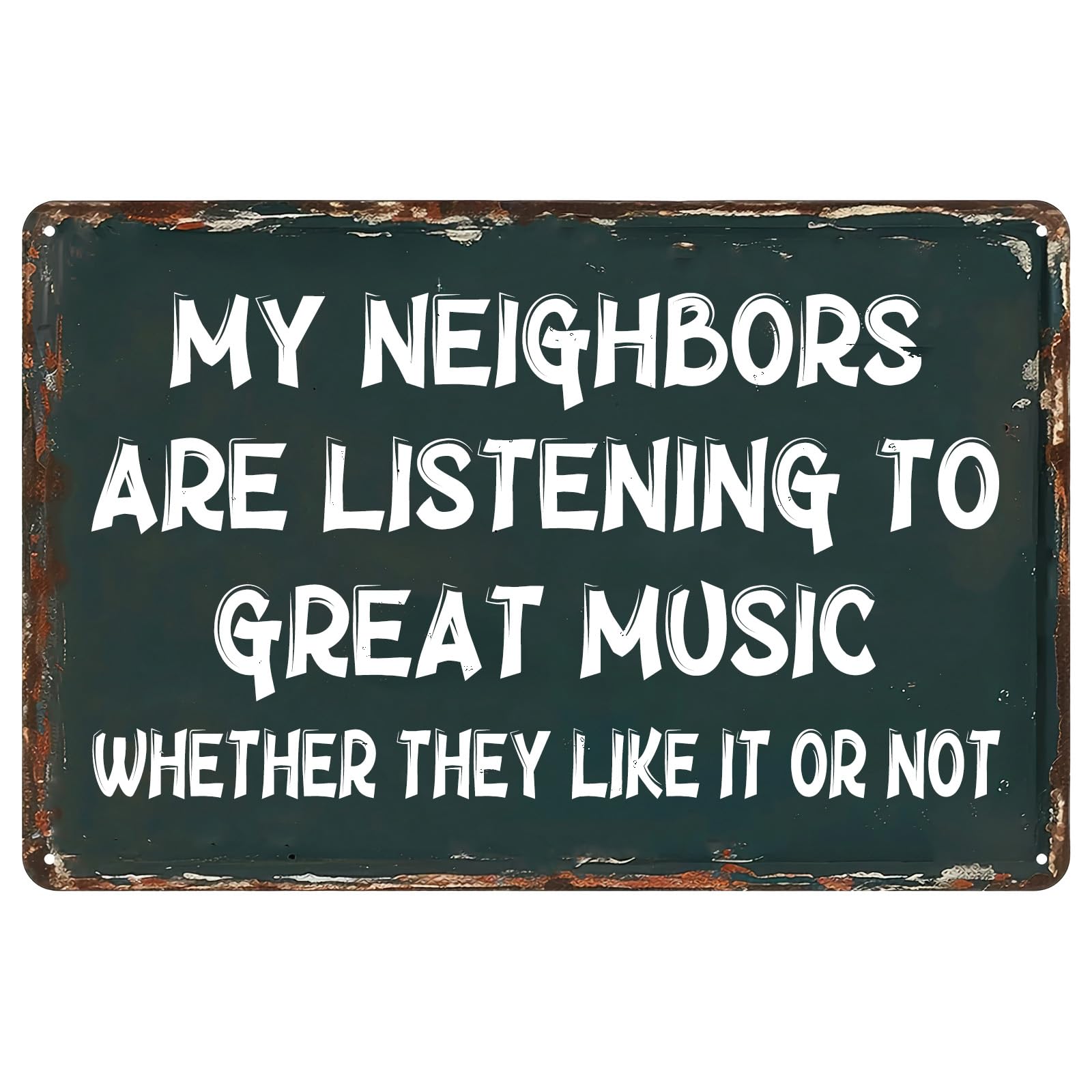 Funny Neighbor Daily Vintage Metal Sign Amusing Life Attitude Retro Wall Decor Plaque for Home Garden Office Space 12x8 Inch