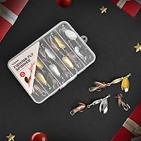 Vista 6 de Señuelos giratorios para trucha con cola de mosca seca Stimulator/Humpy, paquete de 5/10 spinnerbait cola de gallo 100% atados a mano para pesca