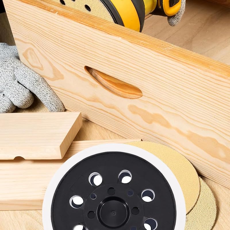 HOTCKB Tépőzáras Csiszolótányér 125mm 8 Lyukú - Bosch PEX 300/400 AE Excentercsiszolóhoz Kompatibilis Csiszolókorong Alátét