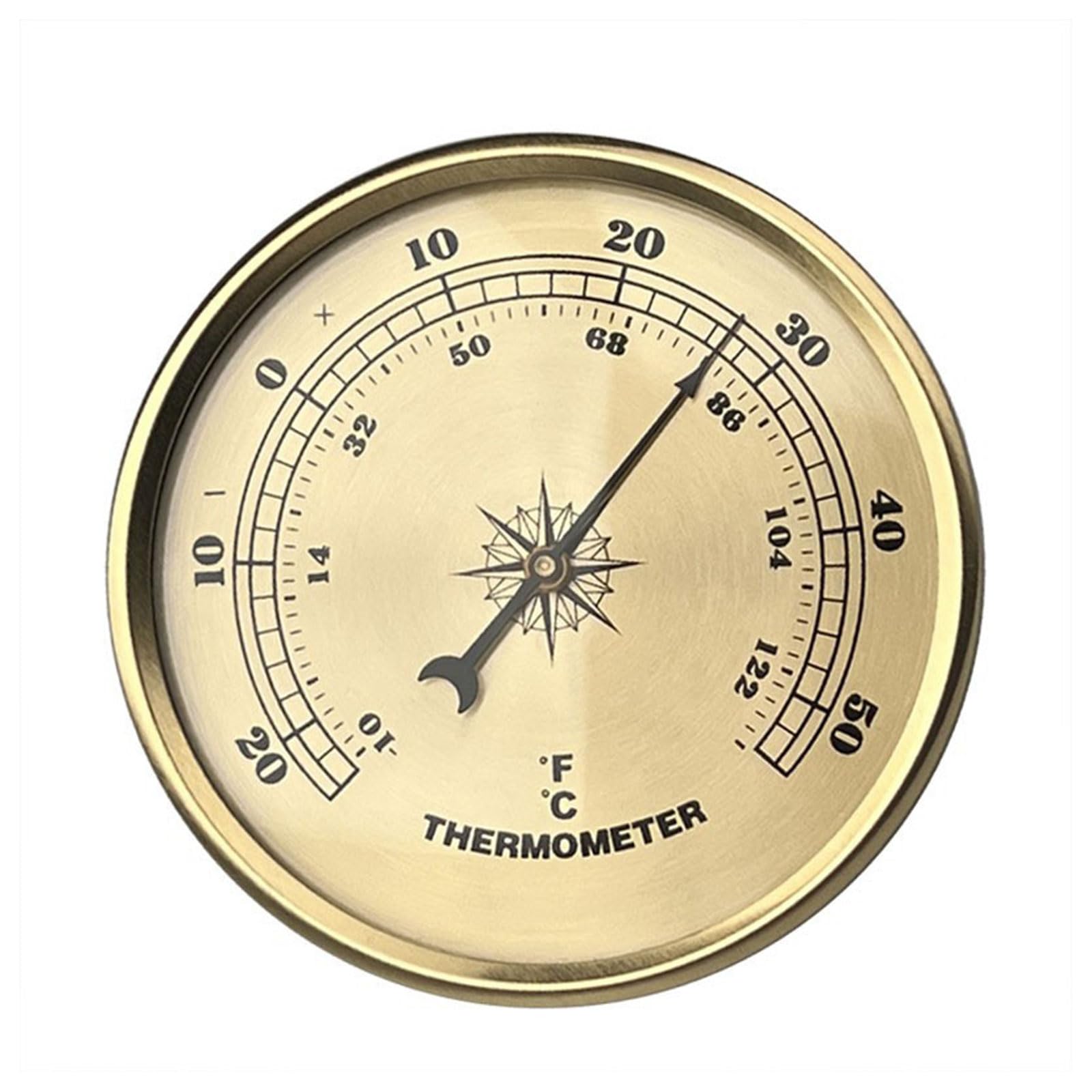 Kaccde Stylish 70Mm Metal Thermometers With Accurate Temperature Display Perfect For Kitchen And Living Room Analog Dials Thermometers Kitchen