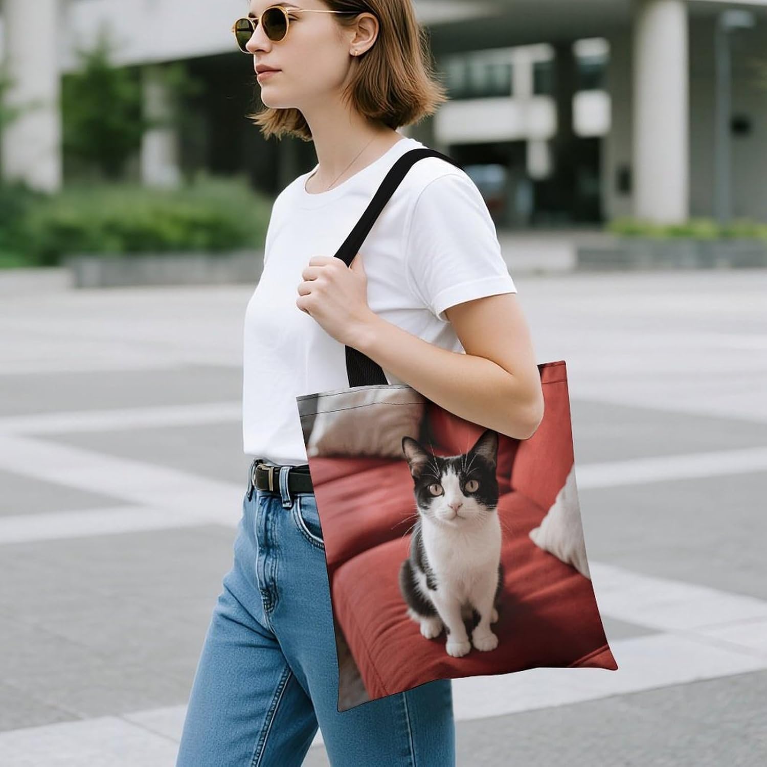 Cat on The Sofa Tote Bag Large Treat Bags for Women Men image 3