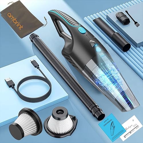 Miniatura 8 de Aspiradora de mano recargable inalámbrica potente aspiradora de automóvil de 13000 PA con la mejor succión, mini limpiador ligero para el hogar y la