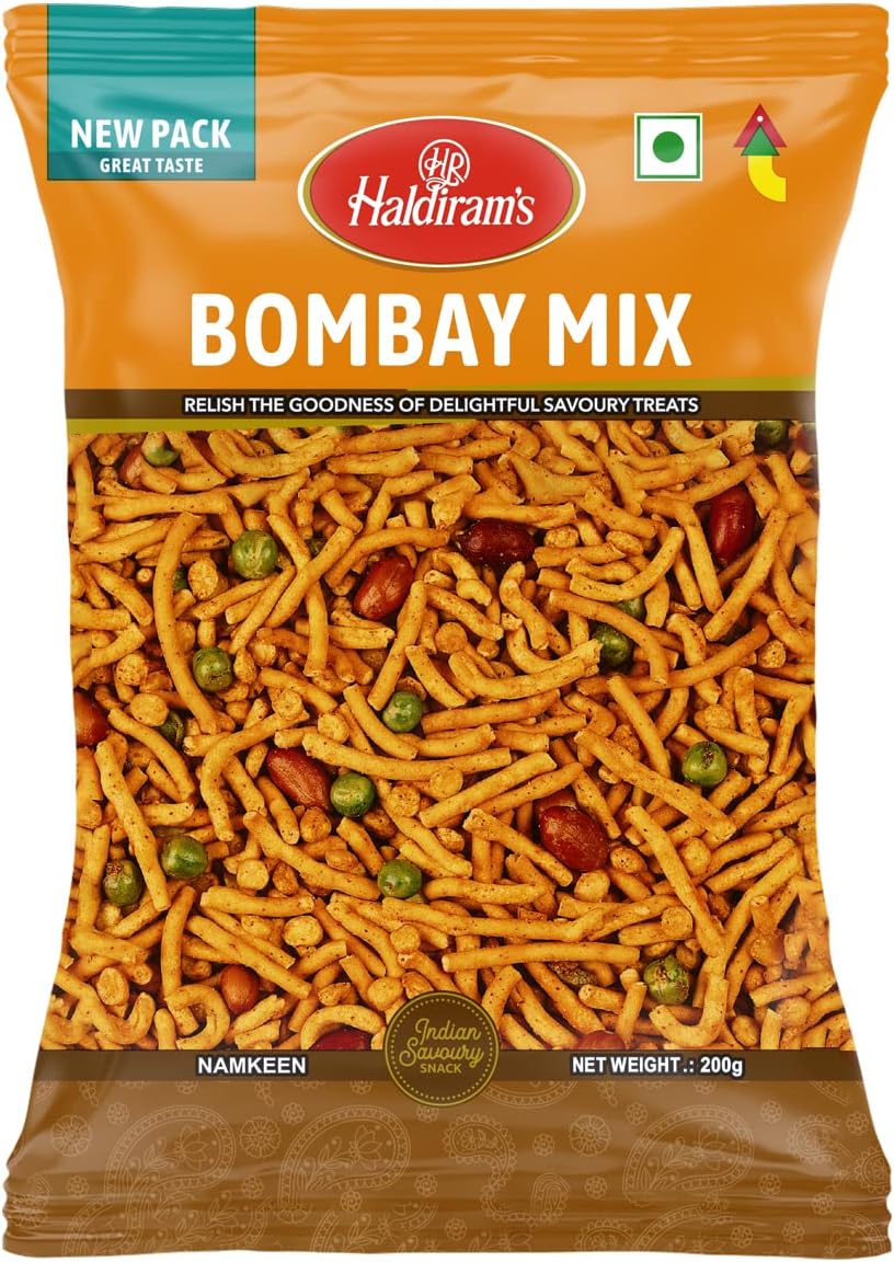 Haldiram’s Bombay Mixture | Bombay Style Snacks | Namkeen | Salty and Spicy in Flavour | No Preservatives | Vegetarian | Zero Cholesterol| 200g