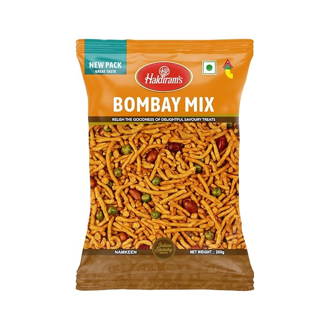 Haldiram s Bombay Mixture Bombay Style Snacks Namkeen Salty and Spicy in Flavour No Preservatives Vegetarian Zero Cholesterol 200g