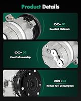 Vista 6 de SCITOO Compresor de CA para Buick Century 2.5L 3.3L 1989-1992, Compresor de aire acondicionado de enfriamiento rápido para Buick Regal 2.8L 1989