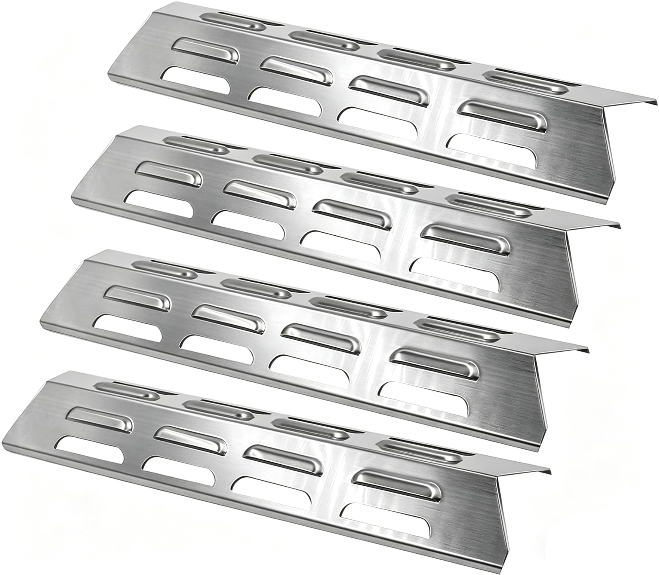 GFTIME 41 cm x 10 cm płyta grzejna do Kenmore, Master Forge, idealny płomień, dyfuzor ciepła ze stali nierdzewnej grill gazowy część zamienna do Outback, większości modeli grilla, 4 sztuki
