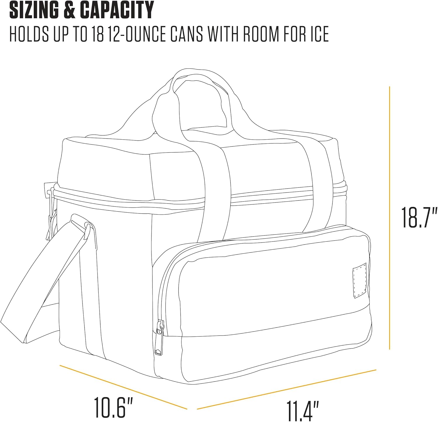 Carhartt Insulated Two Compartment Cooler, Durable Water Repellent Material W/Front Zippered Pocket for Camping, Beach & Travel - Image 5