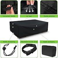 Vista 2 de Fundas para muebles de patio impermeables, resistentes 600D, fundas para muebles de exterior para sofá seccional exterior, resistente al desgarro