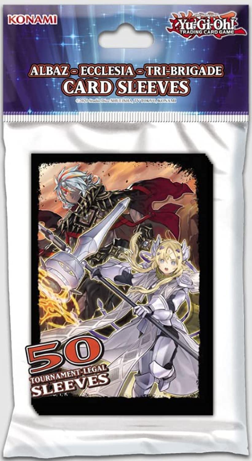 Amazon.com: YuGiOh Trading Card Game Albaz Ecclesia Brigade Card Sleeves  [50 Count] : Toys & Games