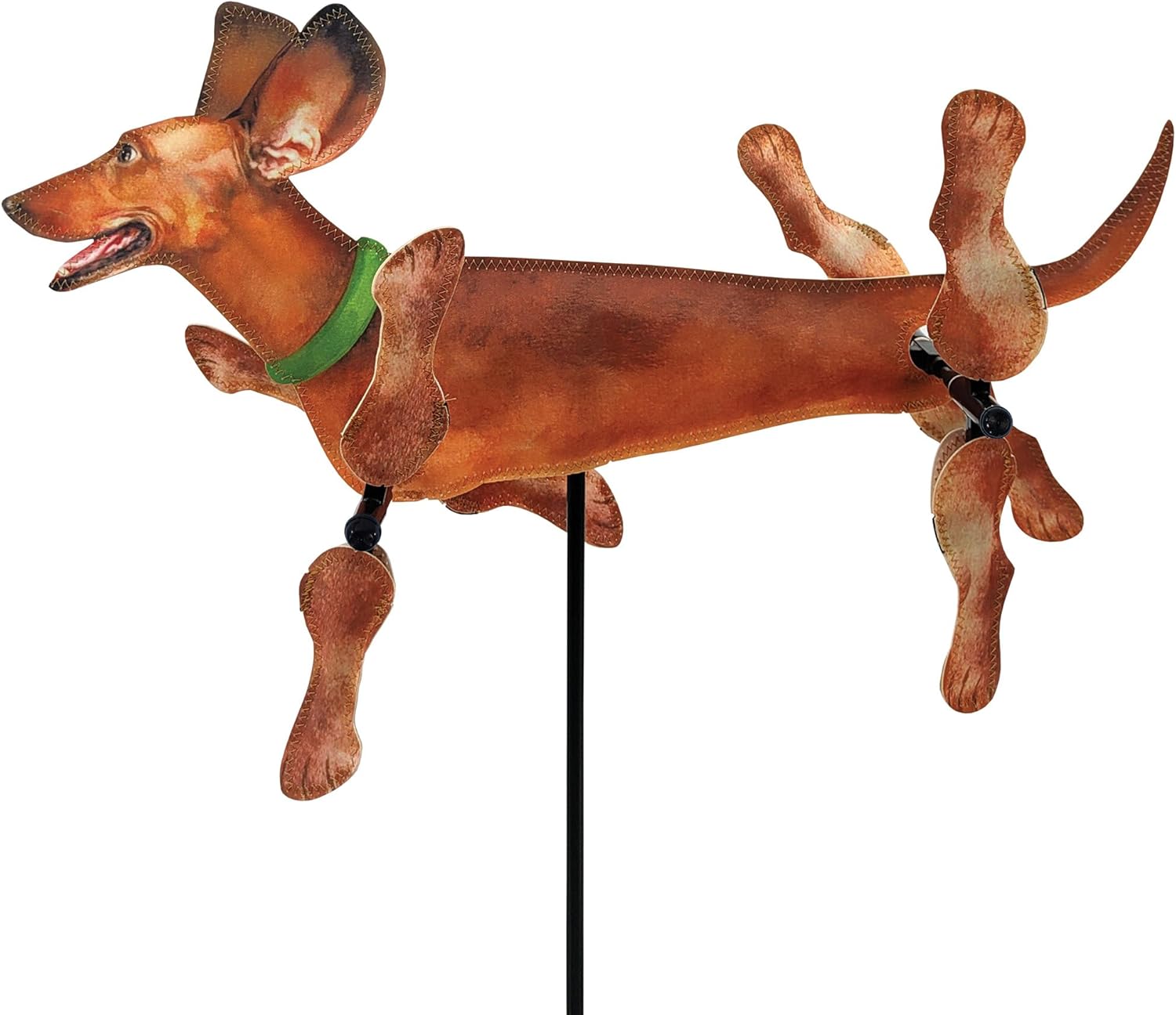 Whirligig Spinner Dachshund 20" – Adorable Dog-Themed Design, Weather-Resistant Outdoor Decor, Durable & Lightweight for Patios, Yards, and Gardens - Eye-Catching Wind Spinner