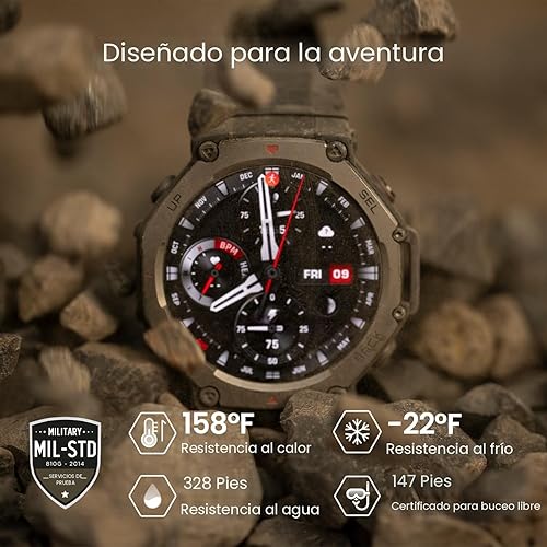 Miniatura 5 de Amazfit T-Rex 3 - Reloj inteligente militar resistente reacondicionado de 1.890 in, GPS, mapas sin conexión, 328.1 ft resistente al agua, reloj