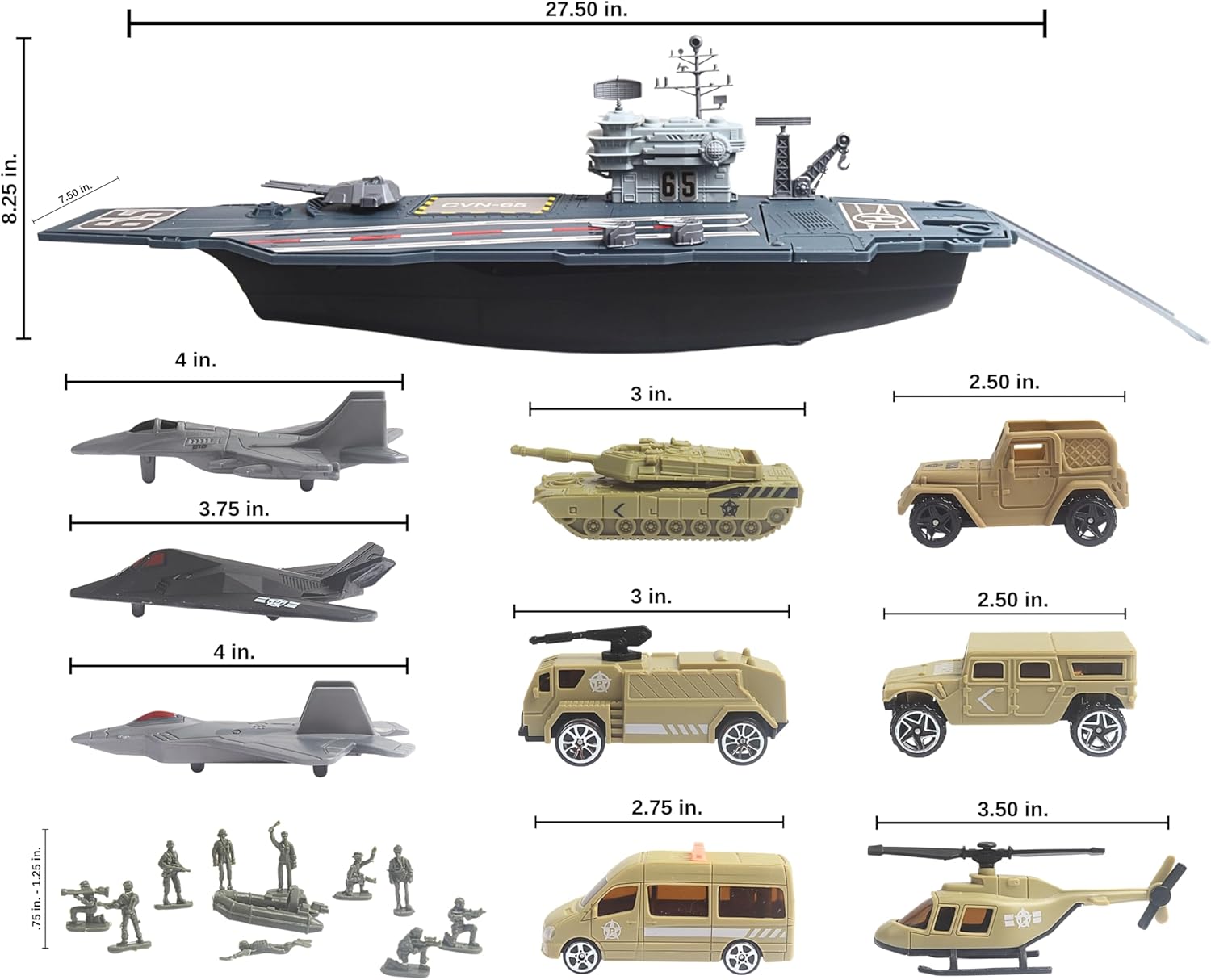Daron Worldwide Trading Aircraft Carrier BP96243 Playset ,for 36 months to 180 months Gray