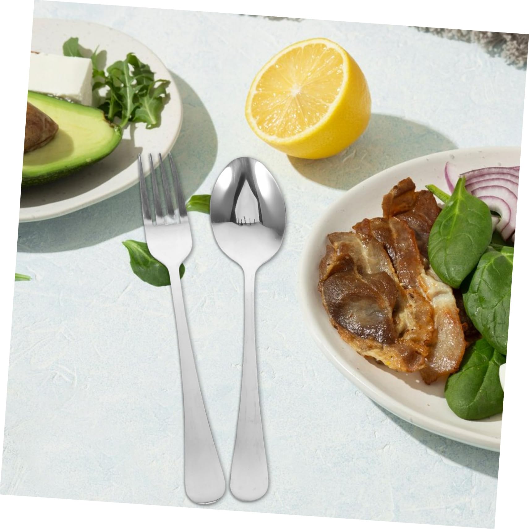 Cubiertos de Acero Inoxidable 20 Piezas para Cena y Fiesta | Plata, Agarre Cómodo y Uso Versátil, Diseño Elegante y Sencillo para Restaurantes y Otras Ocasiones