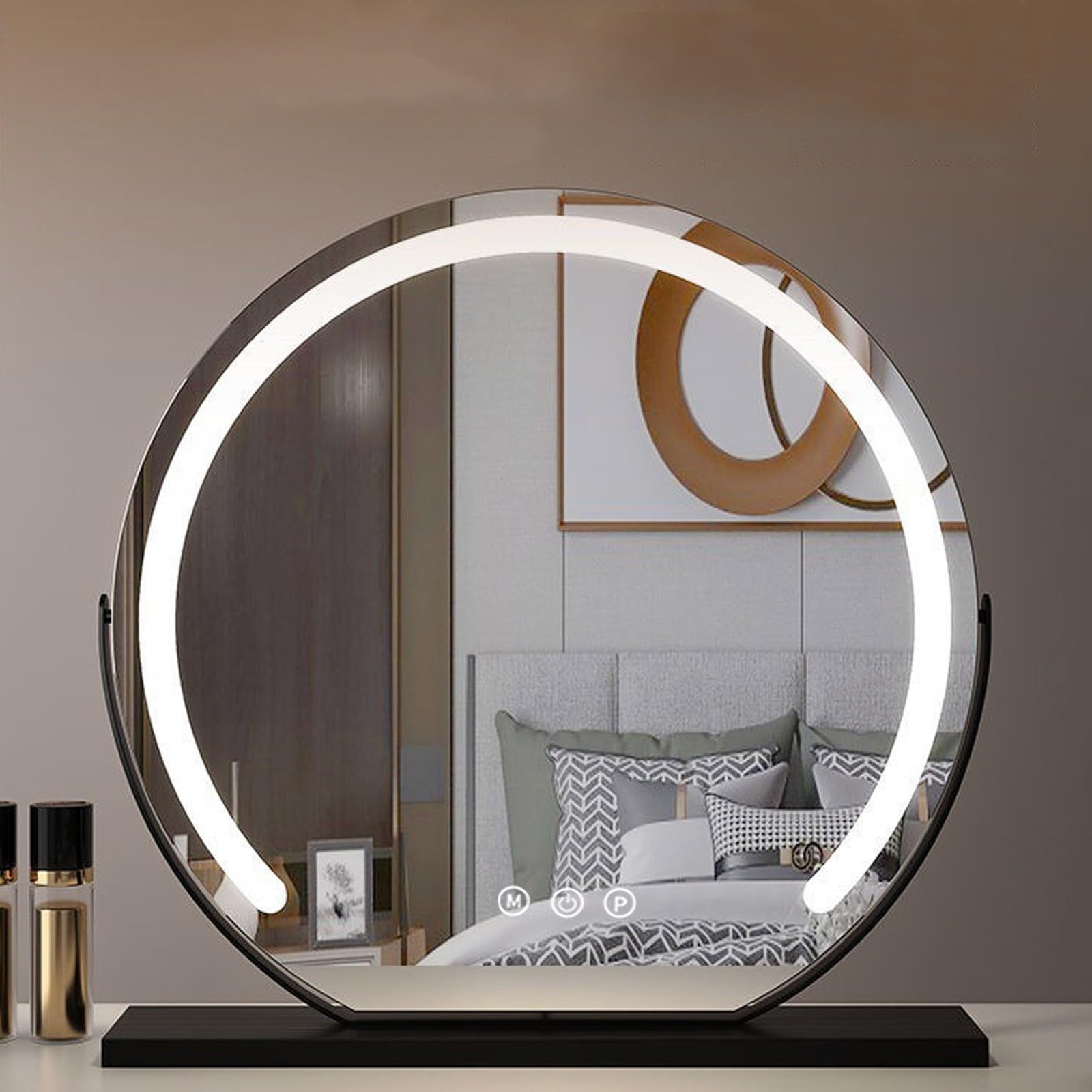 Espejo de tocador con iluminación LED elegante y sistema táctil de alta definición