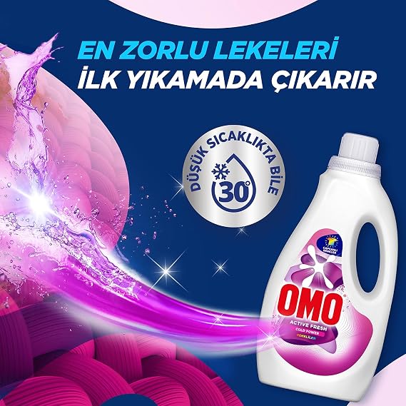 OMO Active Fresh Cold Power Renkliler için Sıvı Deterjan 1500 ml
