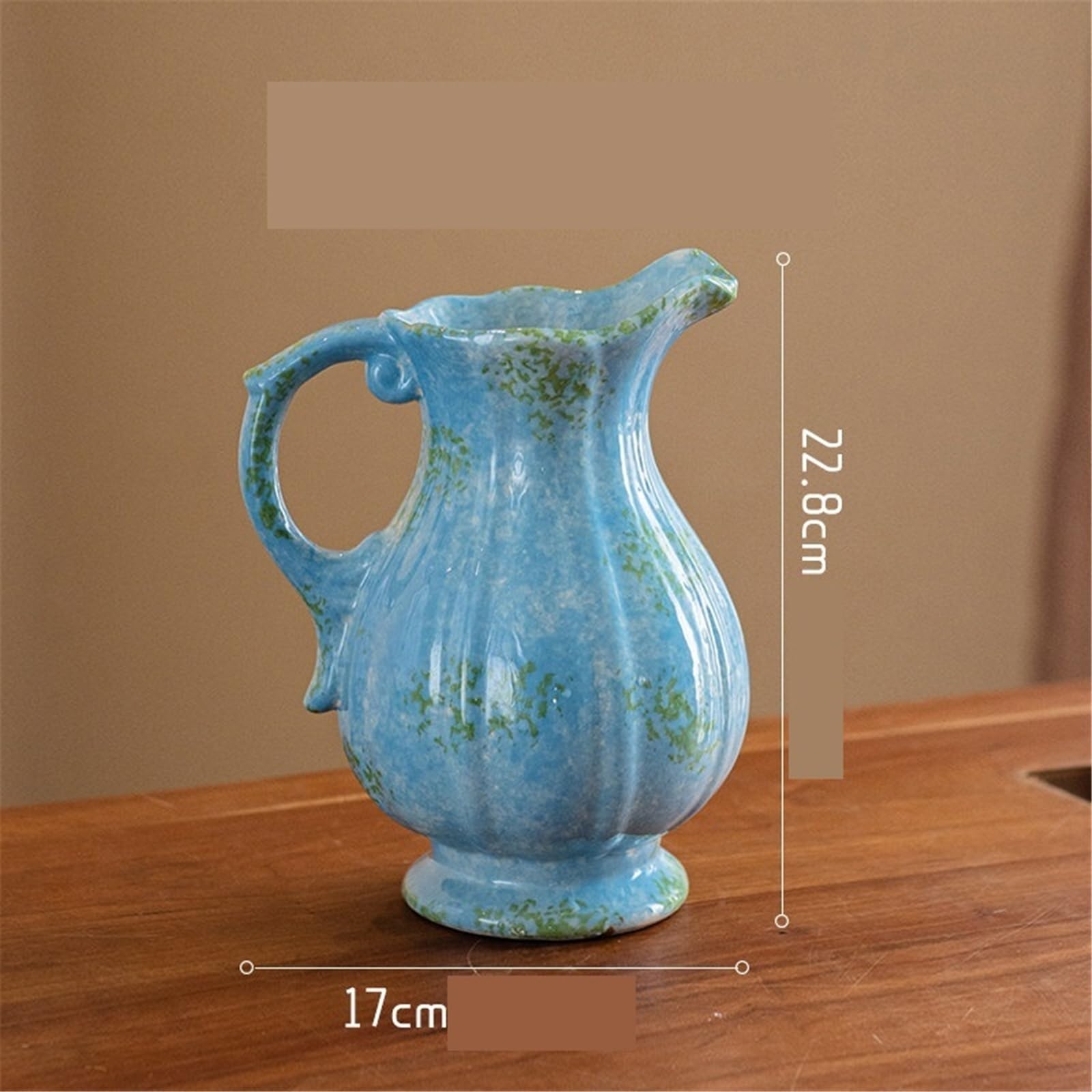 Dekoration Vintage Blaue Krugvase aus Keramik
