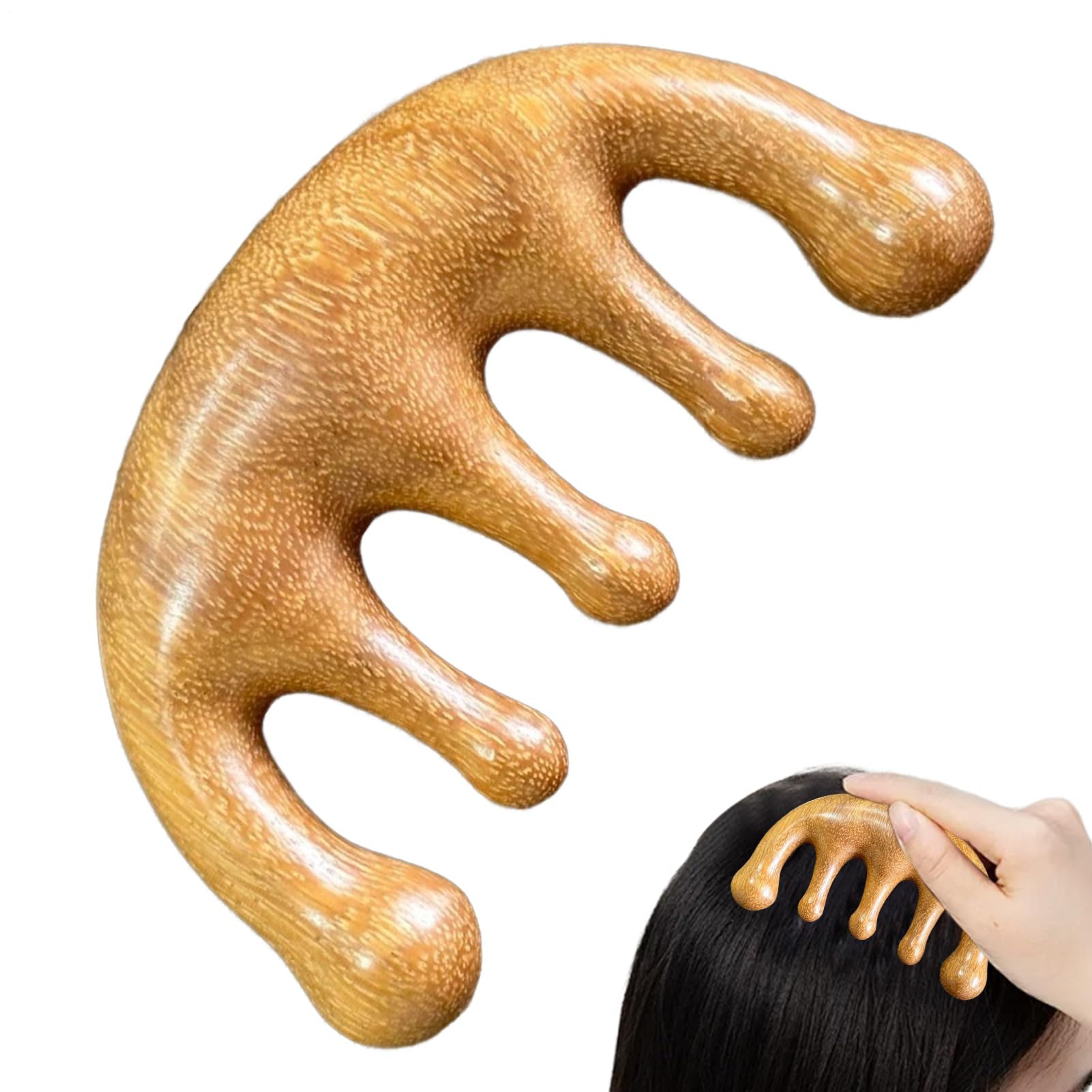 Massagekamm aus Holz Breitzahn Pflegekamm Für Haare | Kopfhautmassagegerät Für Frauen Männer Entspannung Haarpflege Styling Natürliche Haarbürste Körperpflege