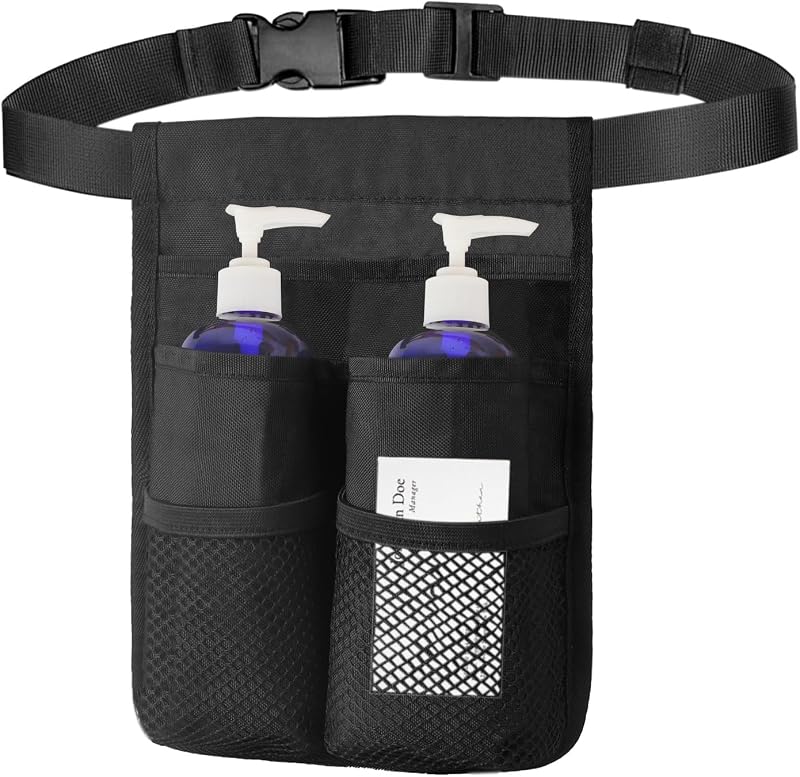 Cinto porta-frascos Merleu para massagem com 5 bolsos, alça ajustável e tecido de poliéster, pacote com 1