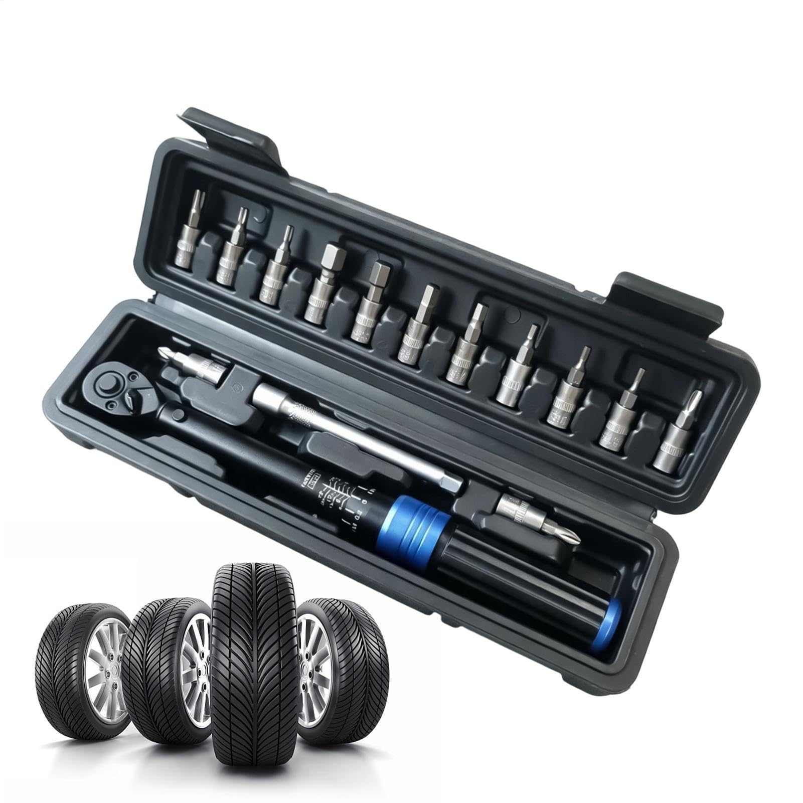 Generico Chiave dinamometrica 1/4 15 Pezzi Attrezzo Riparazione Universale