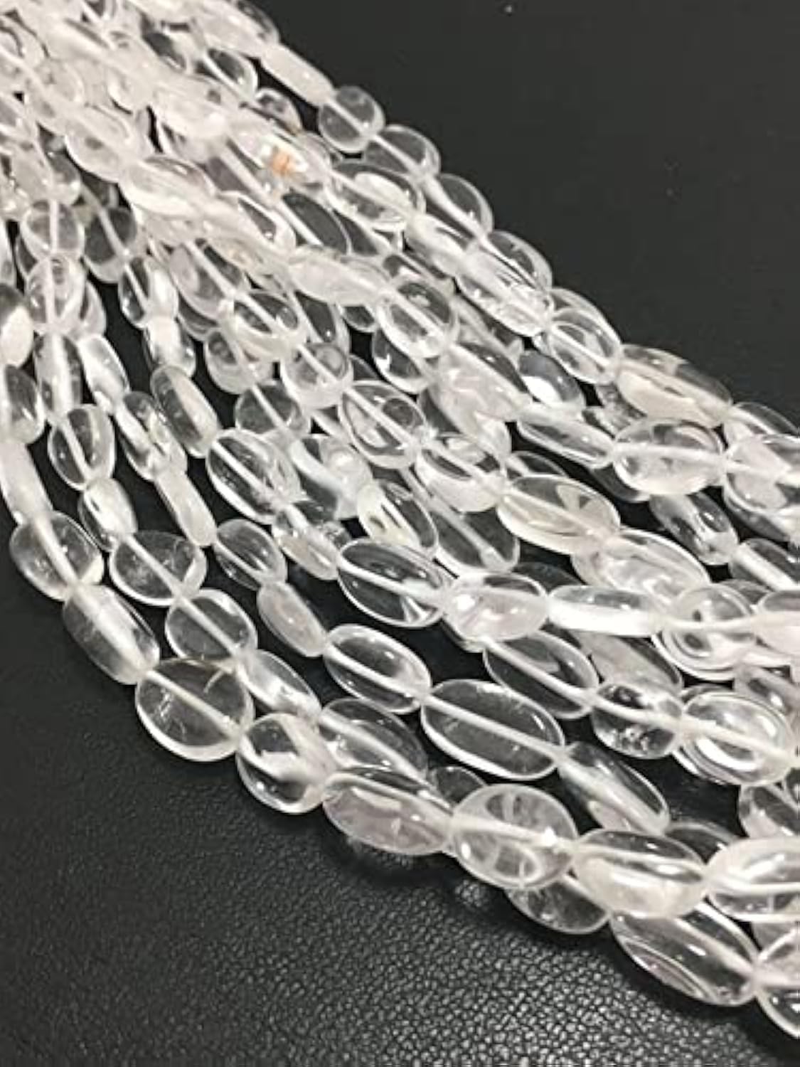 Perles de quartz cristal ovale 5x7-7x11mm lot de 5 rangs pour bijoux en pierres semi-précieuses