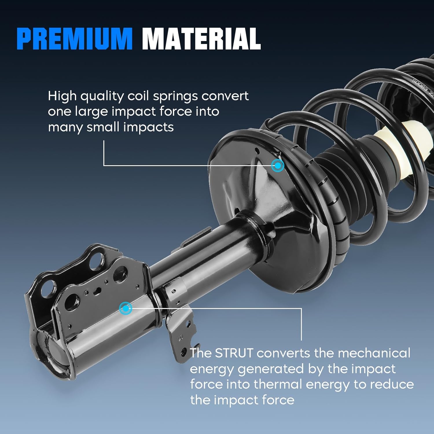 Front Coil Strut Shock Absorber for Toyota Matrix/Pontiac Vibe 2003 2004 2005 2006 2007 2008, Complete Spring Struts Shocks Absorbers Replace for 172117, 172116